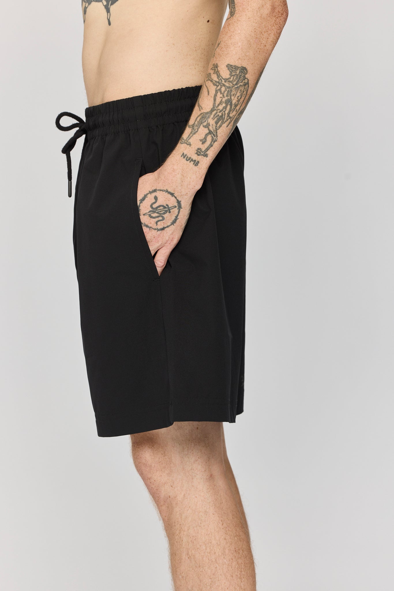 l.e.p studio - poly black shorts