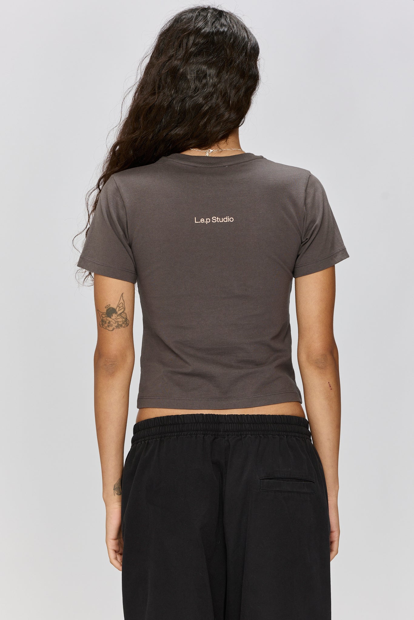 L.e.p logo baby T - washed gray