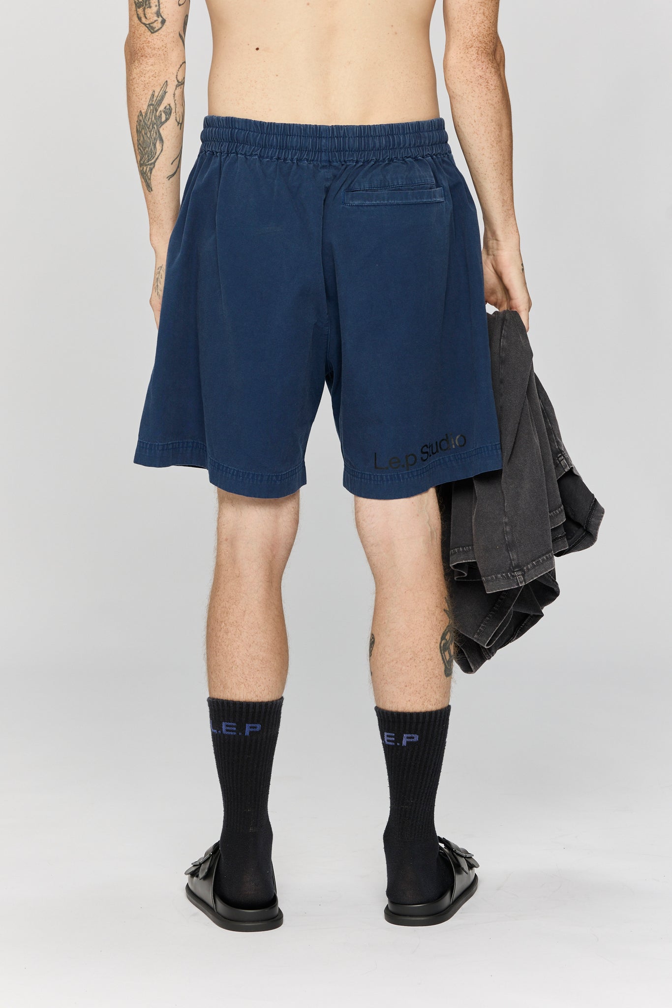 l.e.p studio - washed blue shorts
