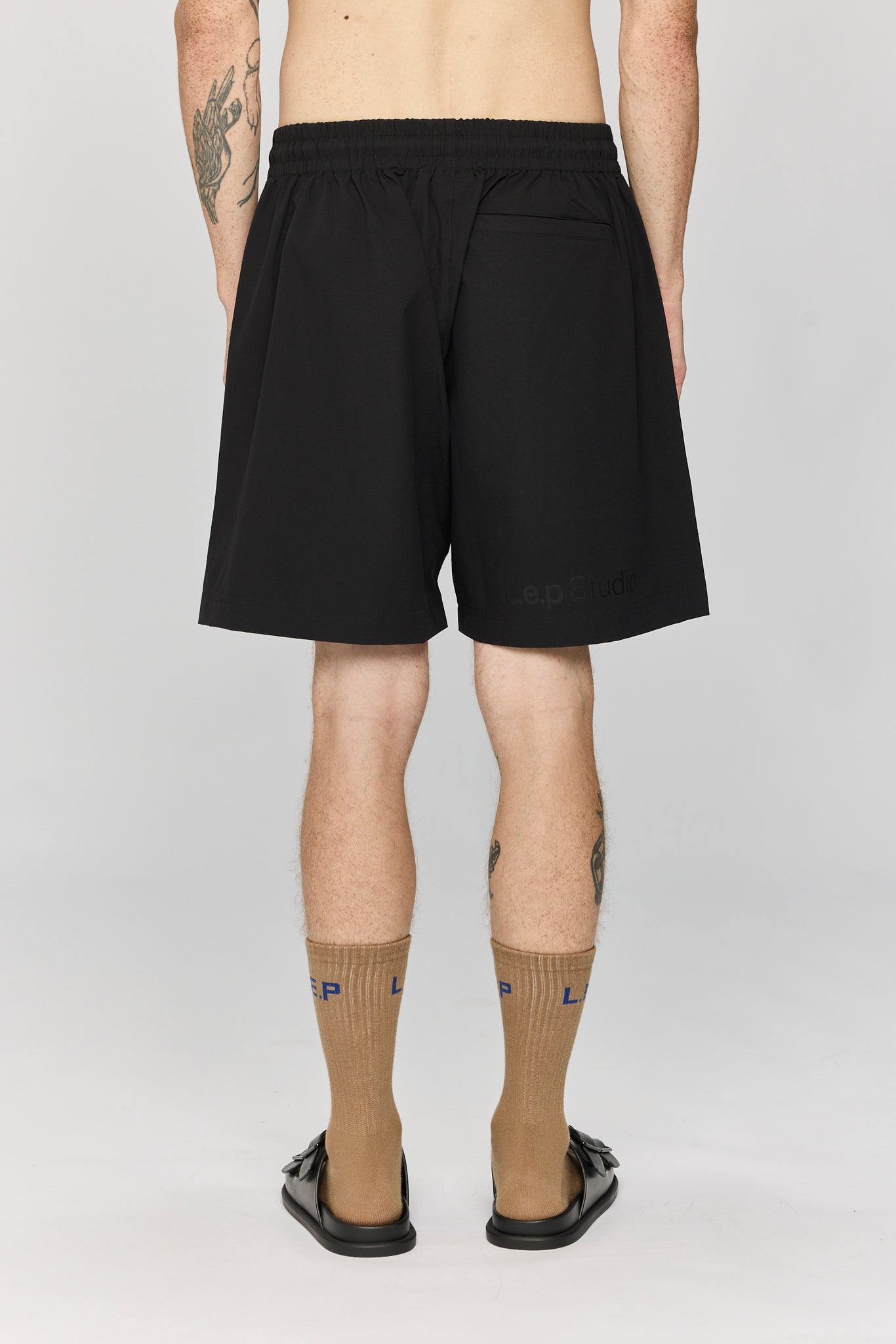l.e.p studio - poly black shorts