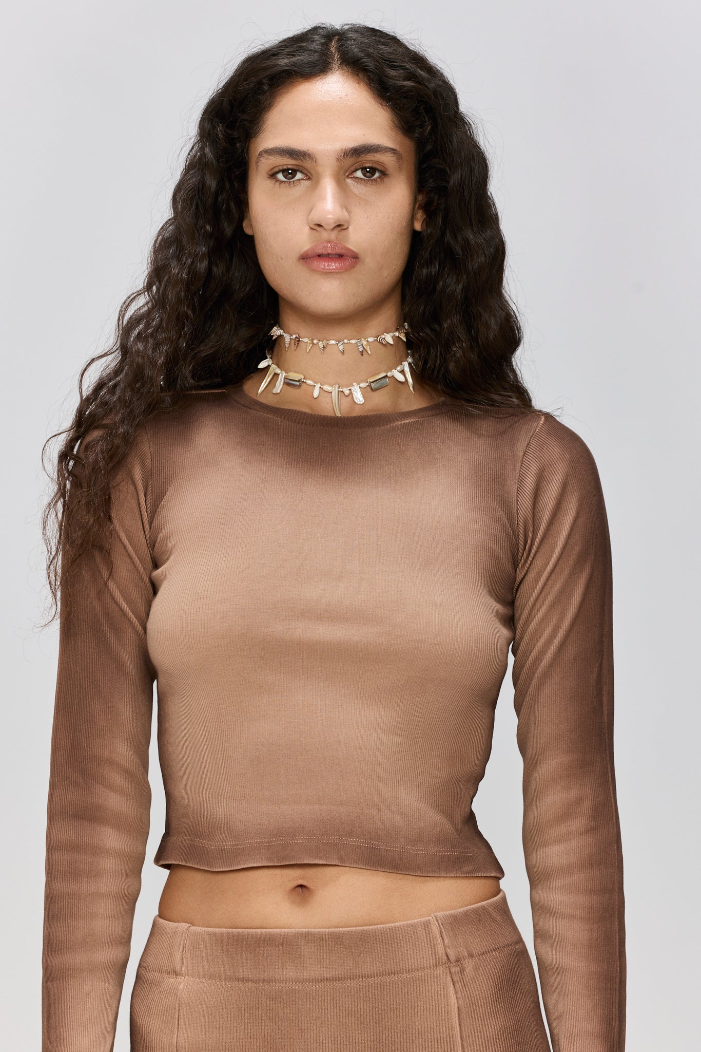 L.E.P BROWN RIB TOP