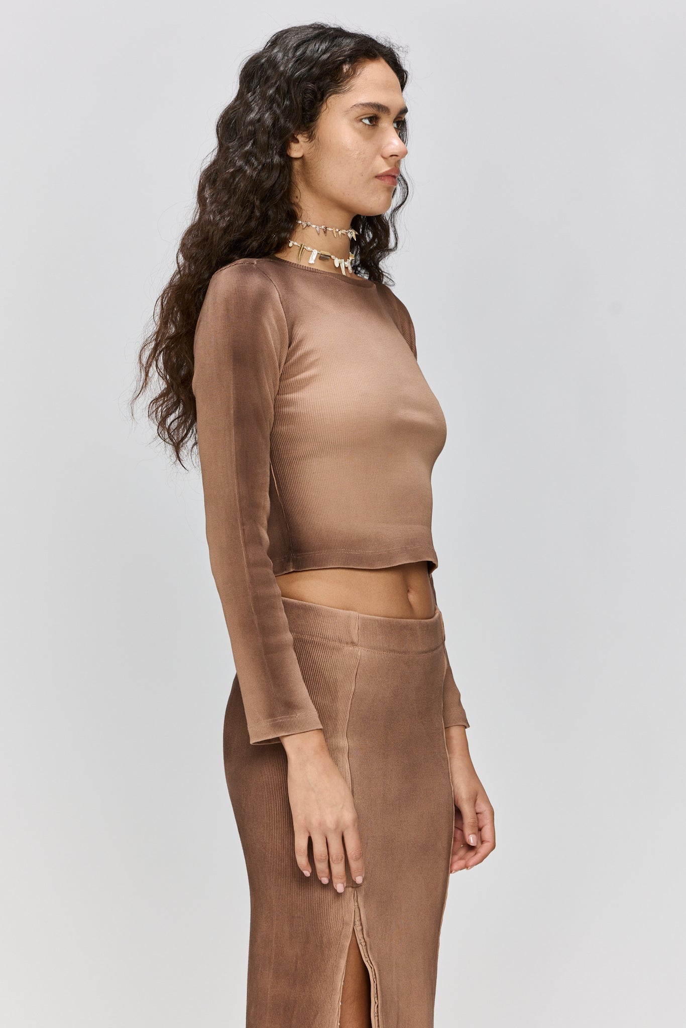 L.E.P HOOK SKIRT BROWN